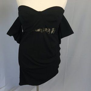 Drape sleeve corset midi dress